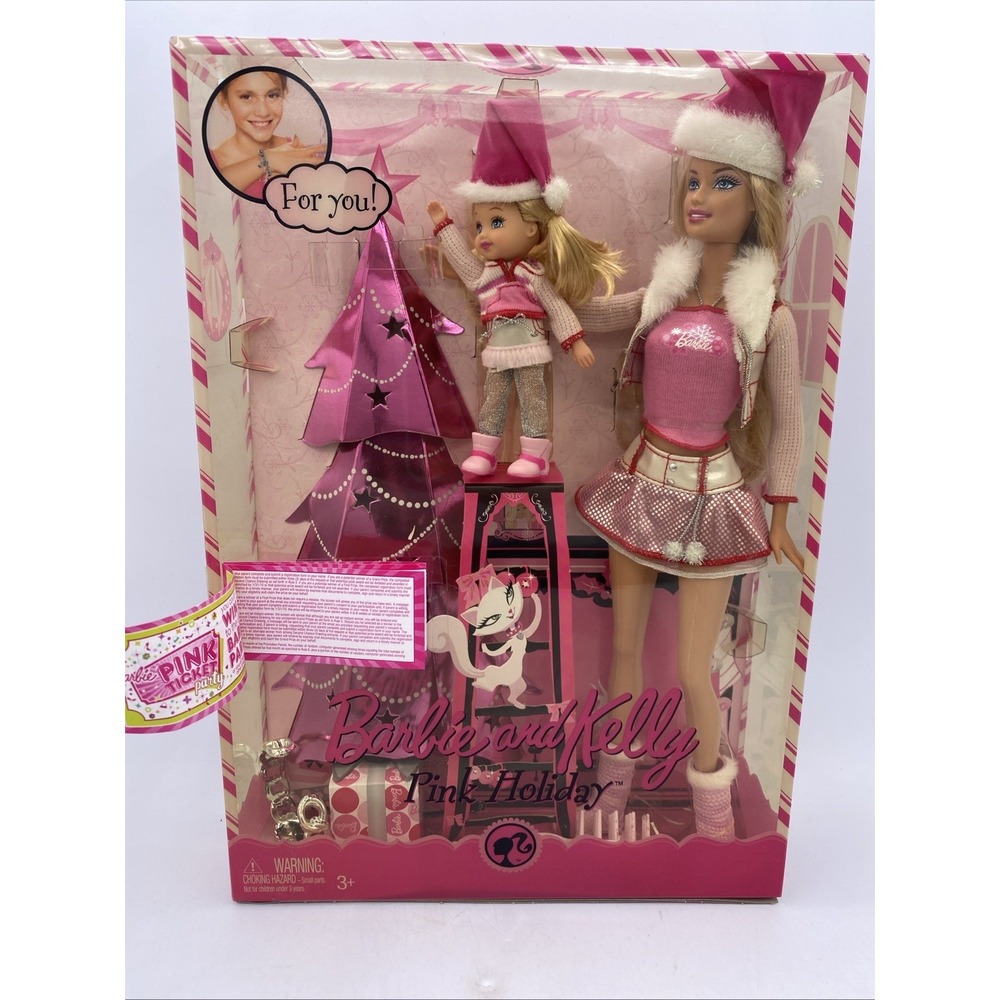 Barbie Fashion Fever Pink Holiday and Kelly‎ Doll Gift Set  Mattel P9341